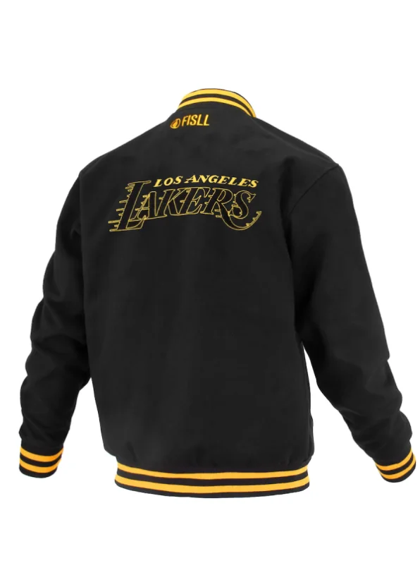 Unisex Los Angeles Lakers FISLL Black Logoman Shadow Collection Full-Snap Varsity Jacket 2 Unisex Los Angeles Lakers FISLL Black Logoman Shadow Collection Full-Snap Varsity Jacket - Image 2