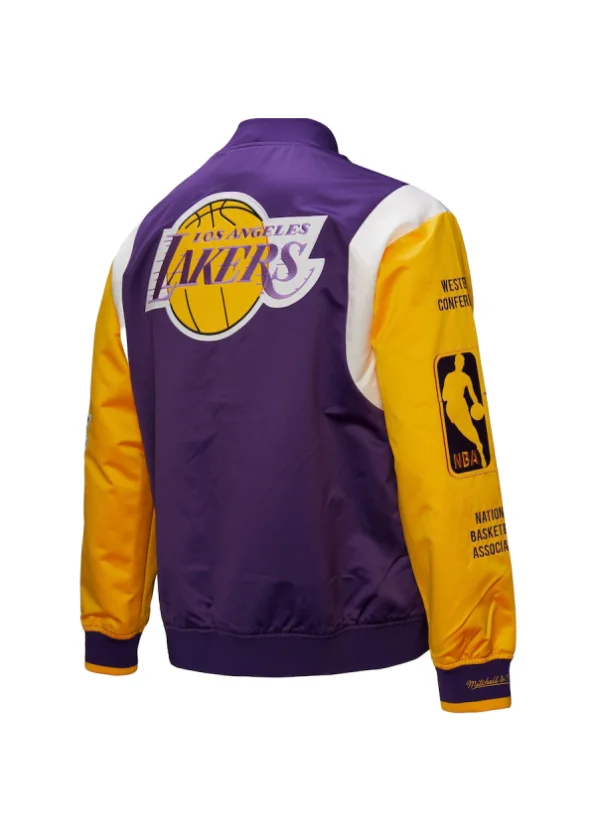 Unisex Los Angeles Lakers Mitchell & Ness Purple Vintage Team Origins Satin Full-Snap Jacket 2 Unisex Los Angeles Lakers Mitchell & Ness Purple Vintage Team Origins Satin Full-Snap Jacket - Image 2