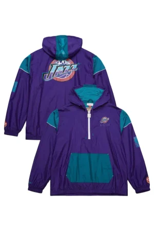 Unisex Utah Jazz Mitchell & Ness Purple Hardwood Classics Team OG 3.0 Anorak Half-Zip Windbreaker Jacket