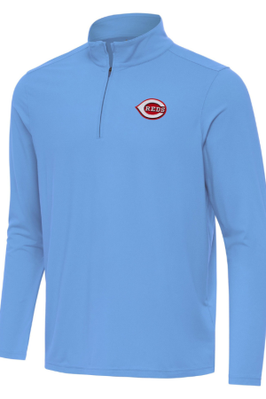 Men's Antigua Powder Blue Cincinnati Reds Intent Quarter-Zip Top