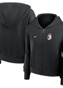 Women's Nike Black Cincinnati Reds Cropped Chill Full-Zip Hoodie