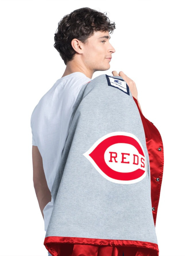 Men's Starter Red Cincinnati Reds Cooperstown Collection Point Man Full-Snap Coaches Jacket 2 Men's Starter Red Cincinnati Reds Cooperstown Collection Point Man Full-Snap Coaches Jacket - Image 2