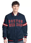 Men's Starter Navy Boston Red Sox Scout Full-Snap Varsity Jacket