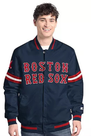 Men's Starter Navy Boston Red Sox Scout Full-Snap Varsity Jacket