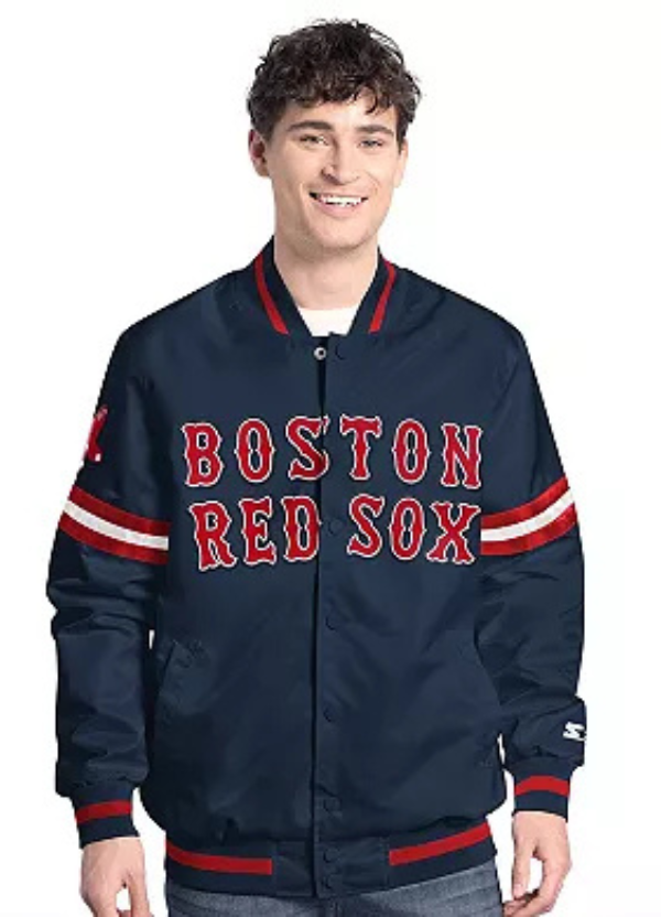 Men's Starter Navy Boston Red Sox Scout Full-Snap Varsity Jacket 1 Men's Starter Navy Boston Red Sox Scout Full-Snap Varsity Jacket