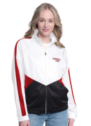 Women's G-III Sports by Carl Banks White/Red Cincinnati Reds Rally Rhinestone Raglan Full-Zip Track Jacket