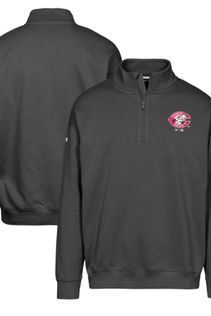 Men's Levelwear Black Cincinnati Reds Murray Core Logo Quarter-Zip Pullover Top