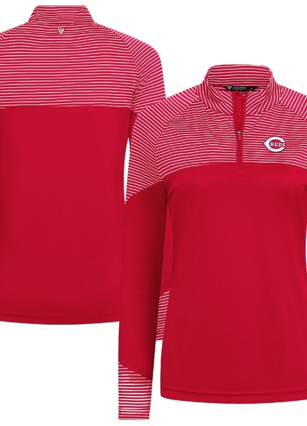 Women's Levelwear Red Cincinnati Reds Classic Stripes Insignia 2.0 Raglan Quarter-Zip Top 1 Women's Levelwear Red Cincinnati Reds Classic Stripes Insignia 2.0 Raglan Quarter-Zip Top