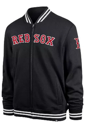 Men's '47 Black Boston Red Sox Wax Pack Pro Camden Full-Zip Track Jacket