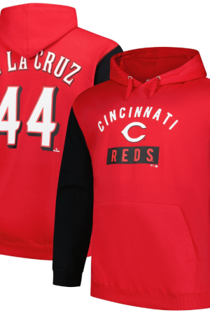 Men's Profile Elly De La Cruz Red Cincinnati Reds Big & Tall Fleece Pullover Hoodie