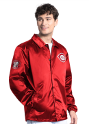 Men's Starter Red Cincinnati Reds Cooperstown Collection Point Man Full-Snap Coaches Jacket