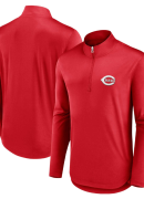 Men's Fanatics Red Cincinnati Reds Quarterback Quarter-Zip Top