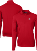 Men's Cutter & Buck Red Cincinnati Reds Virtue Eco Pique Recycled Quarter-Zip Pullover Top