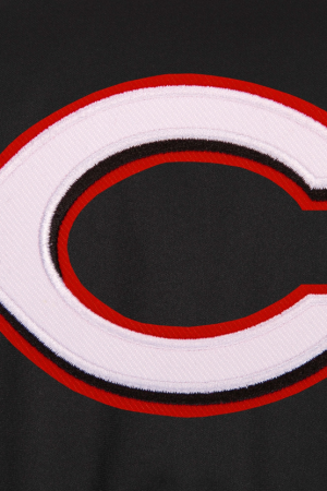 Men's JH Design Black/Red Cincinnati Reds Poly Twill Jacket