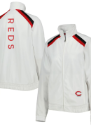 Women's G-III 4Her by Carl Banks White Cincinnati Reds Red Flag Full-Zip Track Jacket