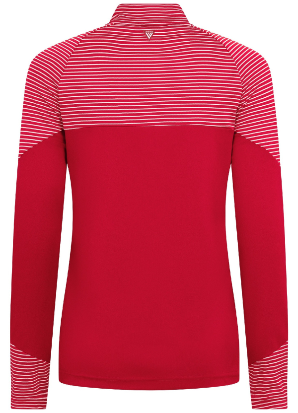 Women's Levelwear Red Cincinnati Reds Classic Stripes Insignia 2.0 Raglan Quarter-Zip Top 2 Women's Levelwear Red Cincinnati Reds Classic Stripes Insignia 2.0 Raglan Quarter-Zip Top - Image 2