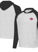 Men's Antigua Black/Heather Gray Cincinnati Reds Urgent Pullover Hoodie