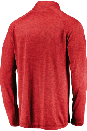 Men's Red Cincinnati Reds Iconic Striated Primary Logo Raglan Quarter-Zip Pullover Jacket