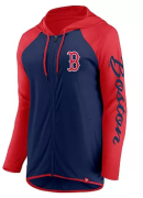 Women's Fanatics Navy/Red Boston Red Sox Script Sleeve Full-Zip Hoodie