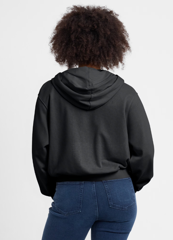 Women's Nike Black Cincinnati Reds Cropped Chill Full-Zip Hoodie 3 Women's Nike Black Cincinnati Reds Cropped Chill Full-Zip Hoodie - Image 3