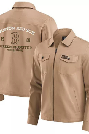 Men's Darius Rucker Collection by Fanatics Tan Boston Red Sox Distressed Washed Full-Zip Jacket