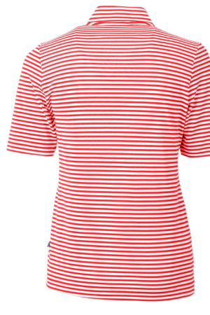 Women's Cutter & Buck Red Cincinnati Reds Virtue Eco Pique Stripe Top