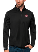 Men's Antigua Black Cincinnati Reds Tribute Quarter-Zip Pullover Top