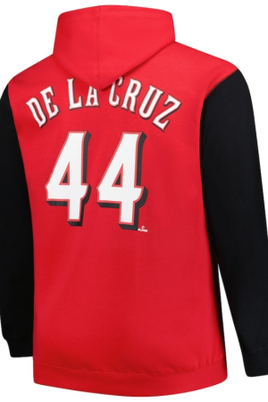 Men's Profile Elly De La Cruz Red Cincinnati Reds Big & Tall Fleece Pullover Hoodie
