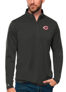 Men's Antigua Charcoal Cincinnati Reds Tribute Quarter-Zip Pullover Top
