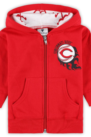 Infant Soft as a Grape Red Cincinnati Reds Baseball Full-Zip Hoodie