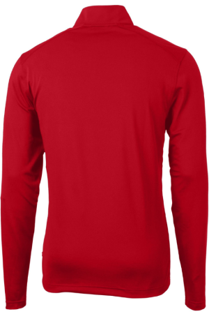 Men's Cutter & Buck Red Cincinnati Reds Virtue Eco Pique Recycled Quarter-Zip Pullover Top