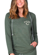 Women's Concepts Sport Green Cincinnati Reds Mainstream Terry Tri-Blend V-Neck Pullover Hoodie