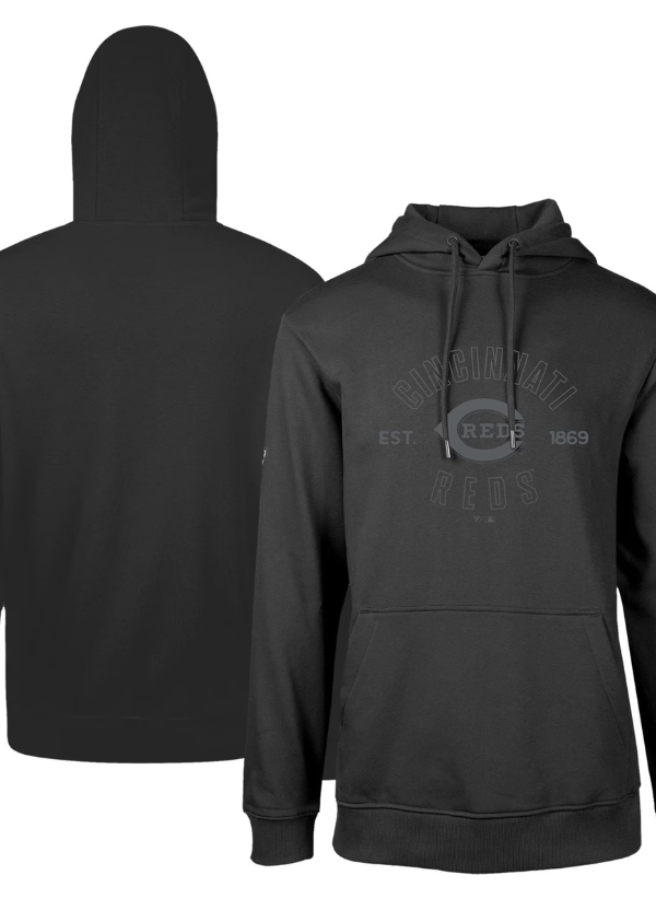 Men's Levelwear Black Cincinnati Reds Podium Abyssal Pullover Hoodie 1 Men's Levelwear Black Cincinnati Reds Podium Abyssal Pullover Hoodie