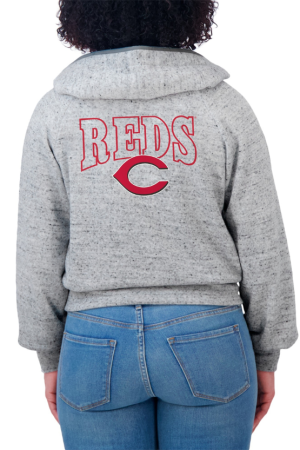 Women's Antigua White Cincinnati Reds Tribute Quarter-Zip Pullover Top