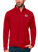 Men's Antigua Red Cincinnati Reds Tribute Quarter-Zip Pullover Top