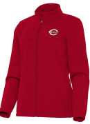 Women's Antigua Red Cincinnati Reds Links 2 Golf Full-Zip Jacket