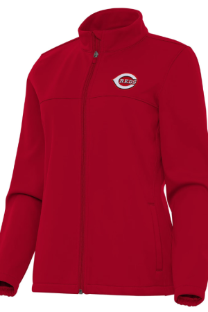 Women's Antigua Red Cincinnati Reds Links 2 Golf Full-Zip Jacket