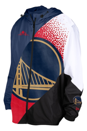 Men's Golden State Warriors New Era Navy 2024/25 City Edition Full-Zip Windbreaker Jacket