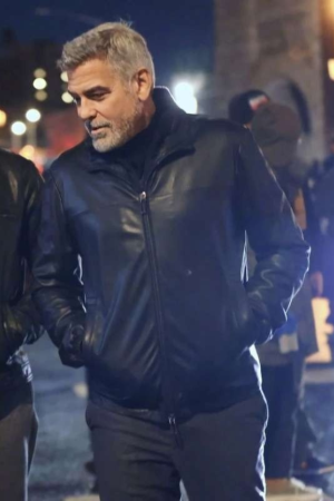 Wolfs 2024 George Clooney Leather Jacket