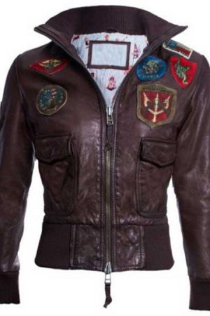 Womens-Top-Gun-Dark-Brown-Leather-Jacket__66986