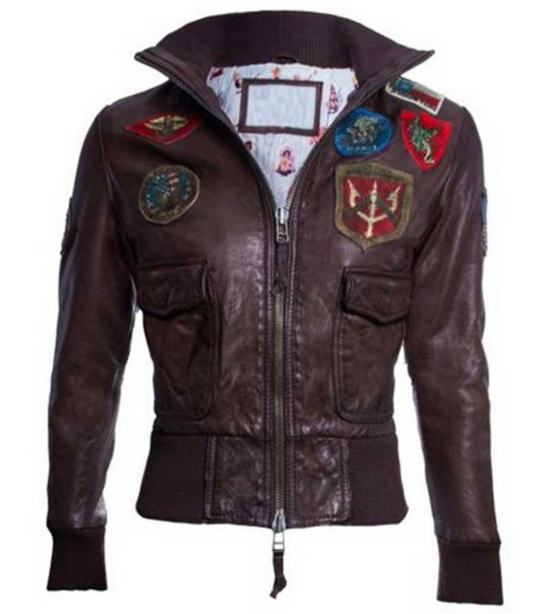 Womens Top Gun Dark Brown Leather Jacket 1 Womens-Top-Gun-Dark-Brown-Leather-Jacket__66986
