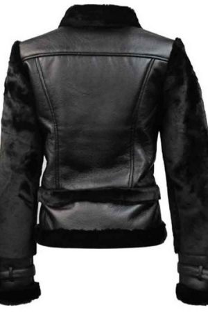 Womens Top Gun Vegan Black Leather Jacket