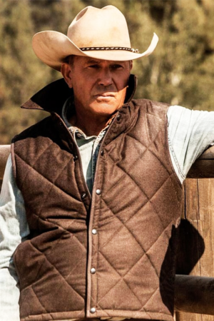 Yellowstone John Dutton Brown Cotton Quilted Vest