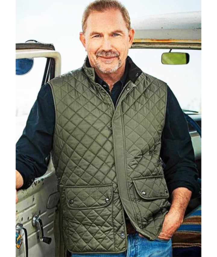 Yellowstone John Dutton Green Quilted Vest 1 Yellowstone John Dutton Green Quilted Vest