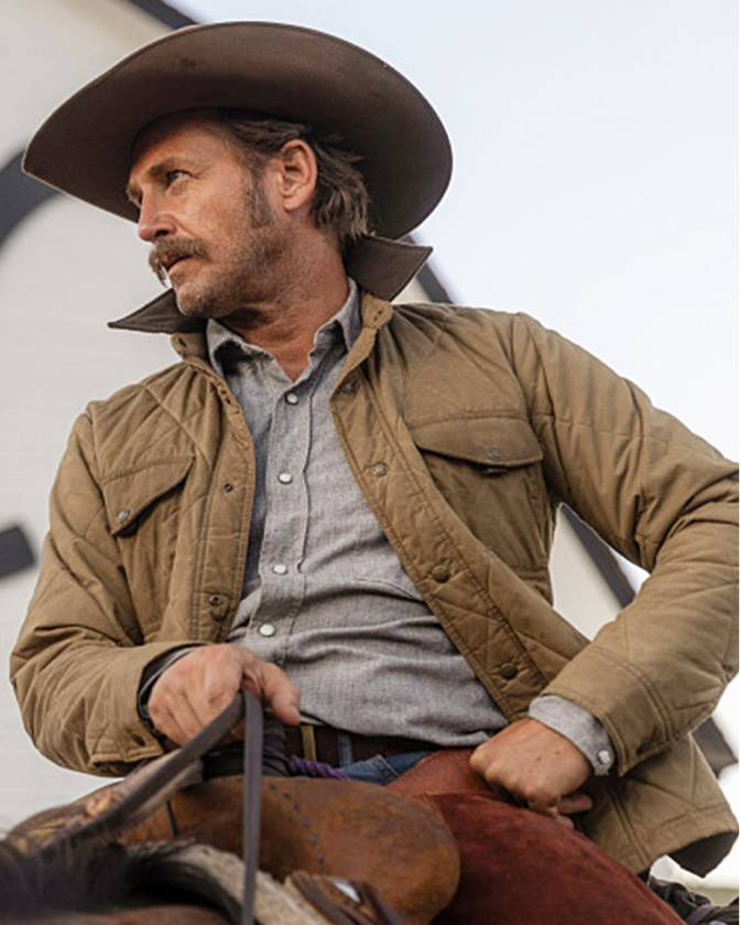 Yellowstone Season 5 Josh Lucas Brown Quilted Jacket 1 Yellowstone Season 5 Josh Lucas Brown Quilted Jacket