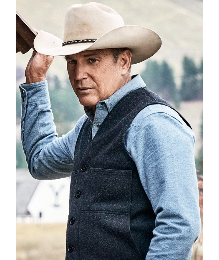 Yellowstone TV Series John Dutton Grey Wool Vest 1 Yellowstone TV Series John Dutton Grey Wool Vest