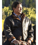 Yellowstone Thomas Rainwater Black Leather Jacket