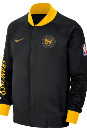 Men's Golden State Warriors Nike Black 2023/24 City Edition Authentic Showtime Performance Raglan Full-Zip Jacket