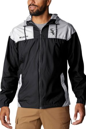 Men's Chicago White Sox Columbia Black Omni-Shade Flash Challenger Full-Zip Windbreaker Jacket