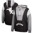 Men's Chicago White Sox Mitchell & Ness Black Highlight Reel Windbreaker Half-Zip Hoodie Jacket